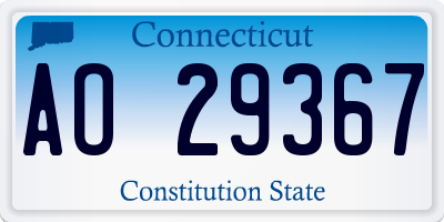 CT license plate AO29367