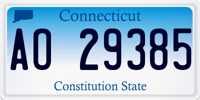 CT license plate AO29385