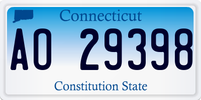 CT license plate AO29398