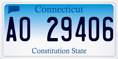 CT license plate AO29406
