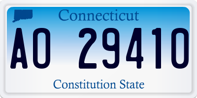CT license plate AO29410