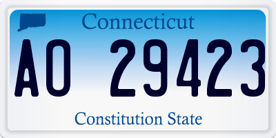 CT license plate AO29423