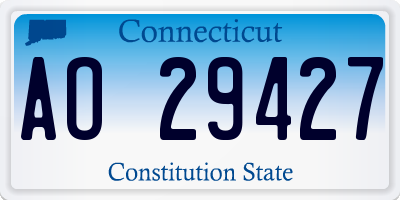 CT license plate AO29427