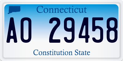 CT license plate AO29458