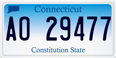 CT license plate AO29477