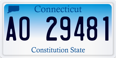 CT license plate AO29481