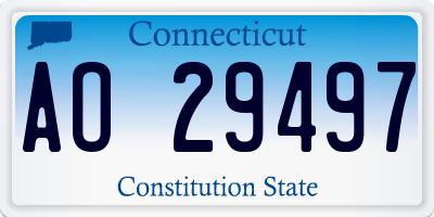 CT license plate AO29497