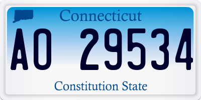 CT license plate AO29534