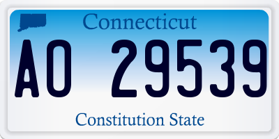 CT license plate AO29539