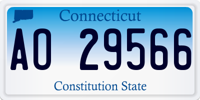 CT license plate AO29566