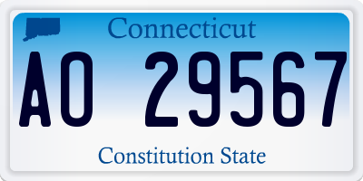 CT license plate AO29567