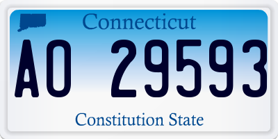 CT license plate AO29593