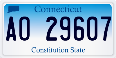 CT license plate AO29607