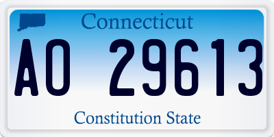 CT license plate AO29613