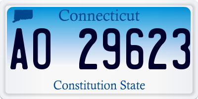 CT license plate AO29623