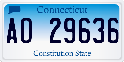 CT license plate AO29636