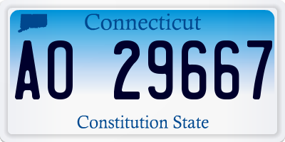 CT license plate AO29667