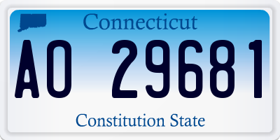 CT license plate AO29681