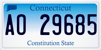 CT license plate AO29685