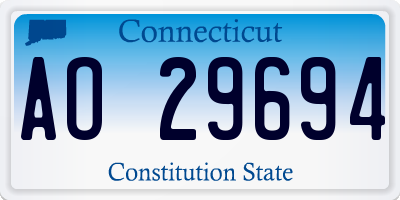 CT license plate AO29694