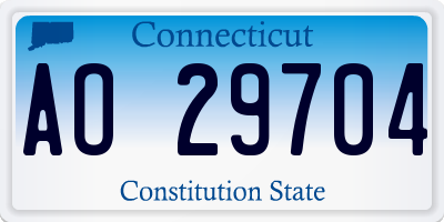 CT license plate AO29704
