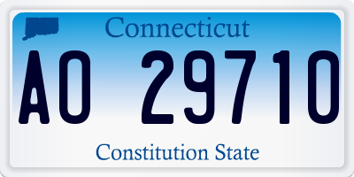 CT license plate AO29710