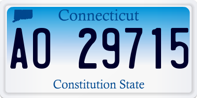 CT license plate AO29715