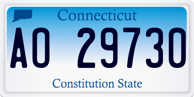 CT license plate AO29730