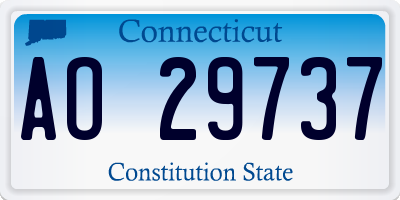 CT license plate AO29737