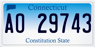 CT license plate AO29743