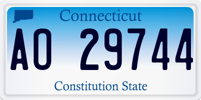 CT license plate AO29744