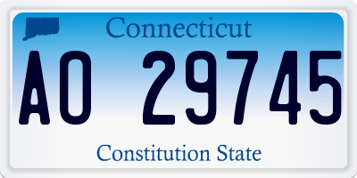 CT license plate AO29745