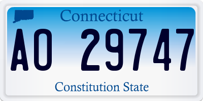 CT license plate AO29747
