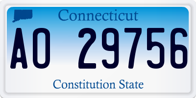 CT license plate AO29756