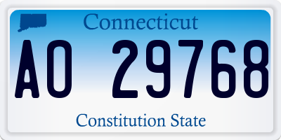 CT license plate AO29768