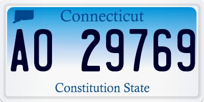 CT license plate AO29769