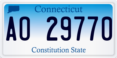CT license plate AO29770