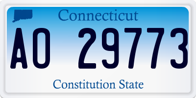 CT license plate AO29773