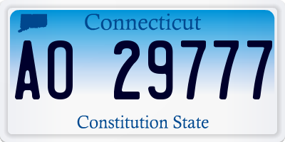 CT license plate AO29777
