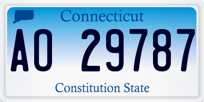CT license plate AO29787