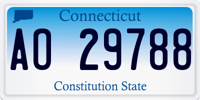 CT license plate AO29788