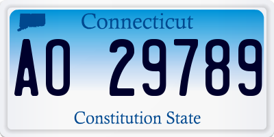 CT license plate AO29789