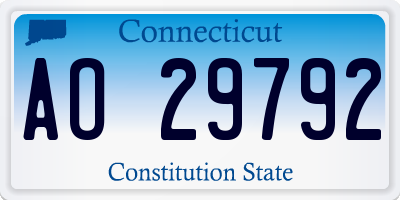 CT license plate AO29792