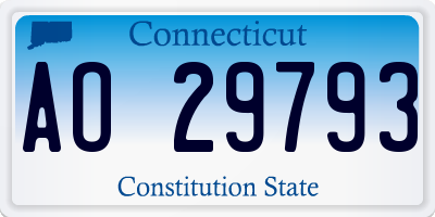CT license plate AO29793