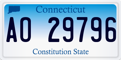 CT license plate AO29796