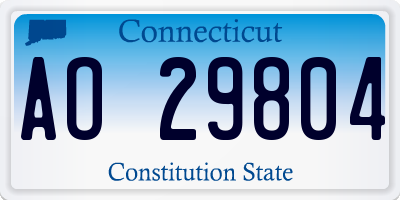 CT license plate AO29804