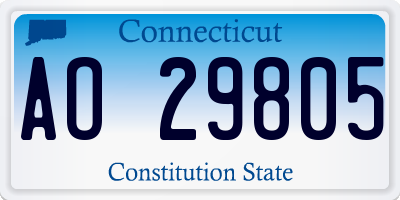 CT license plate AO29805
