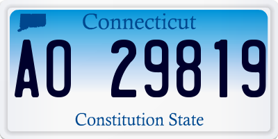 CT license plate AO29819