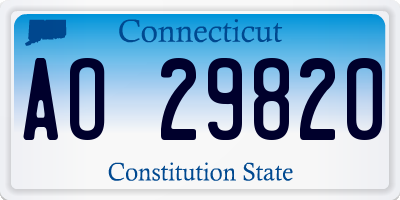 CT license plate AO29820