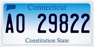 CT license plate AO29822